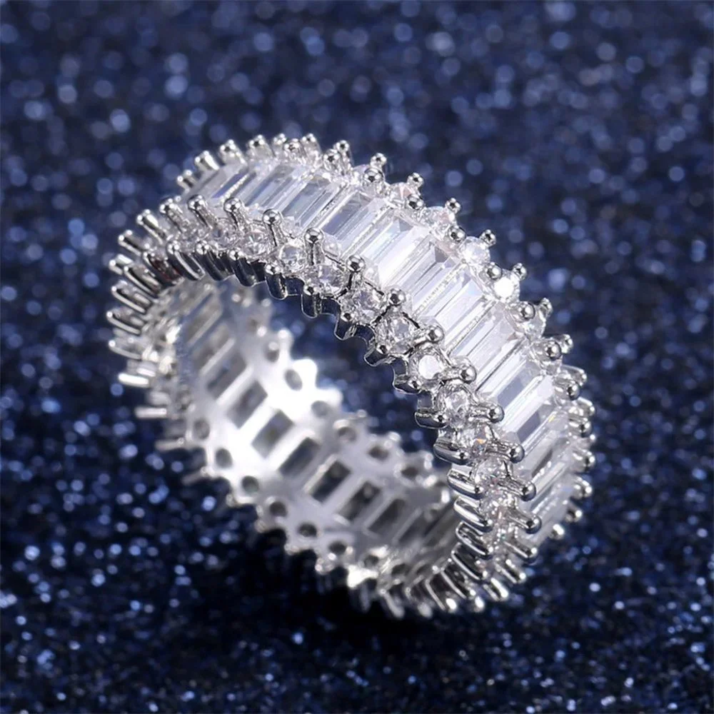 🔥 Fashion Dainty Gems Zircon Beautiful Eternity Rings for Women, EVGG1369
